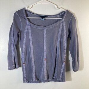 Womens French Connection Corset Style Top Blue Gray L snug